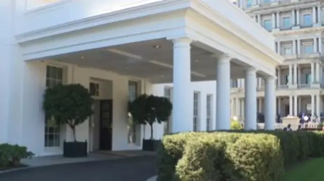 An outside view of the White House ahead of the arrival of President Volodymyr Zelensky