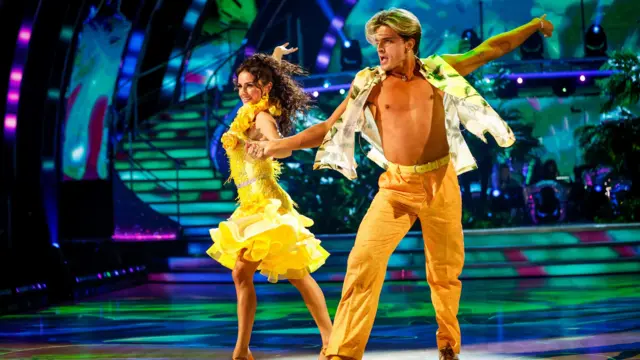 Amber Davies and Nikita Kuzmin during the dress rehearsal for Saturday's Strictly Come Dancing show on BBC1.