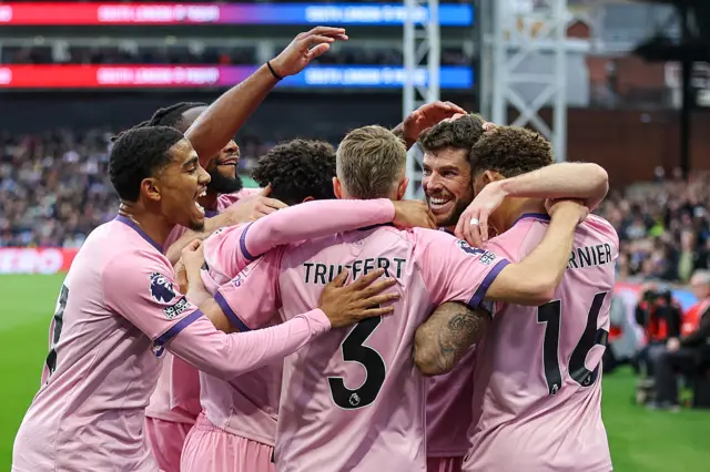 Team celebrating Ryan Christie's goal