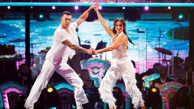 Kai Widdrington and Vicky Pattison during their appearance on the live show of Saturday's Strictly Come Dancing show on BBC1.