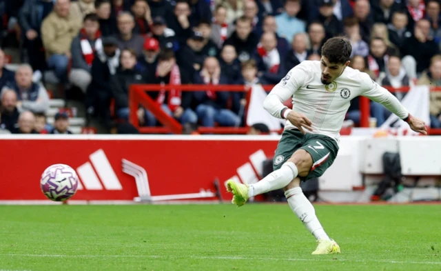 Chelsea's Pedro Neto scores their second goal