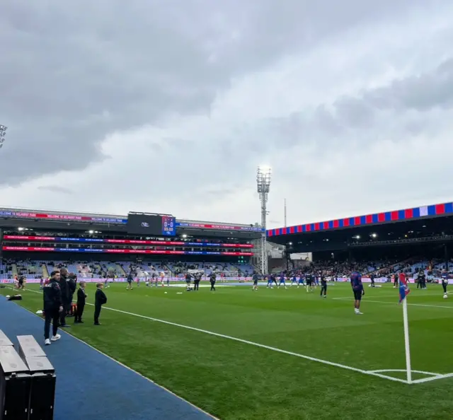 Pitchside view at Selhurst Park