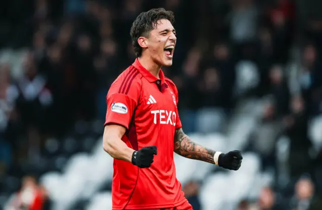 Aberdeen's Marko Lazetic celebrates