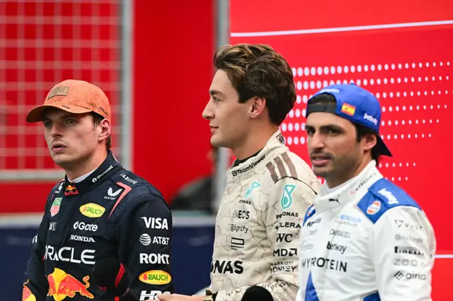Max Verstappen, George Russell and Carlos Sainz