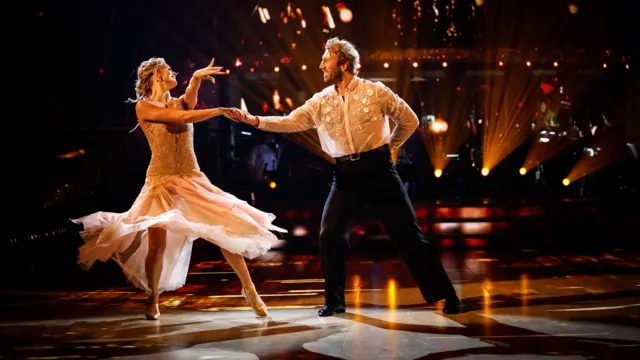 Chris Robshaw and Nadiya Bychkova during the dress rehearsal for Saturday's Strictly Come Dancing show on BBC1.