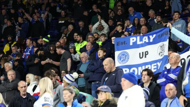 Portsmouth fans at the King Power Stadium