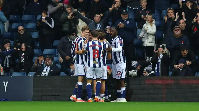 West Brom celebrate scoring