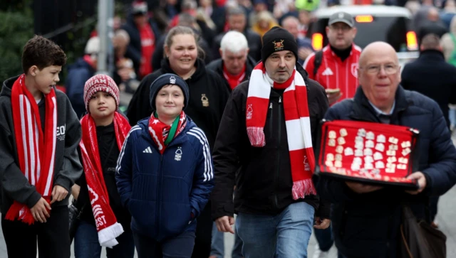 Nottingham Forest fans outside the stadium