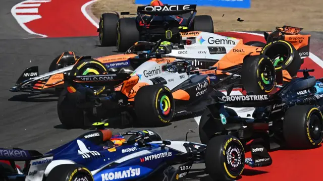 McLarens Lando Norris and Oscar Piastri colliding