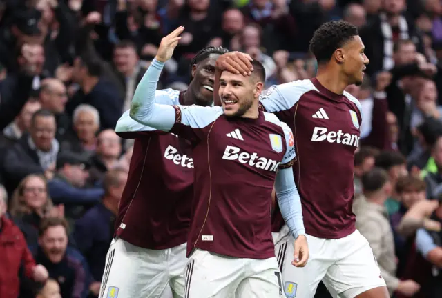 Emiliano Buendía celebrating scoring a goal
