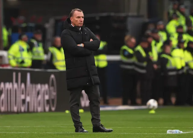 Brendan Rodgers cuts a frustrated figure on the touchline