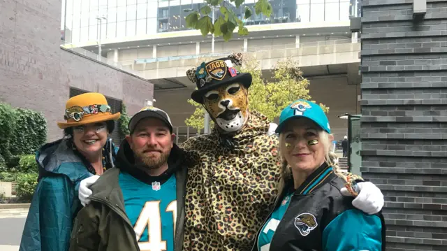 Captain Duval with Jacksonville Jaguars fans outside Wembley in October 2025
