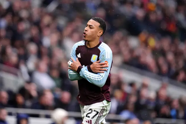Aston Villa's Morgan Rogers celebrates scoring their side's second goal