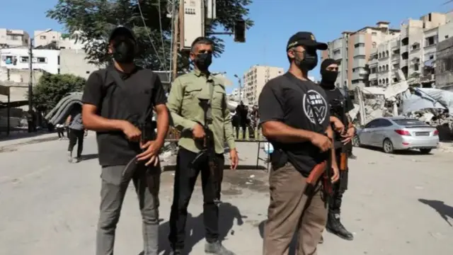 Hamas armed police in Gaza City 11 Oct