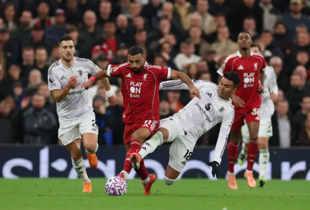 Salah is chopped down by Casemiro