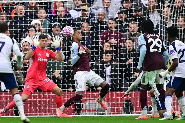 Ezri Konsa blocking a shot