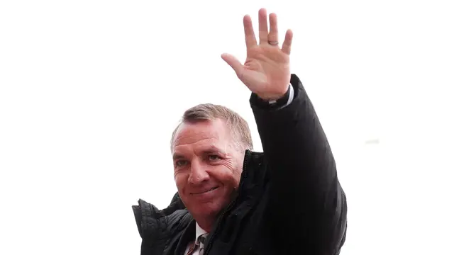 Brendan Rodgers arrives at Celtic Park