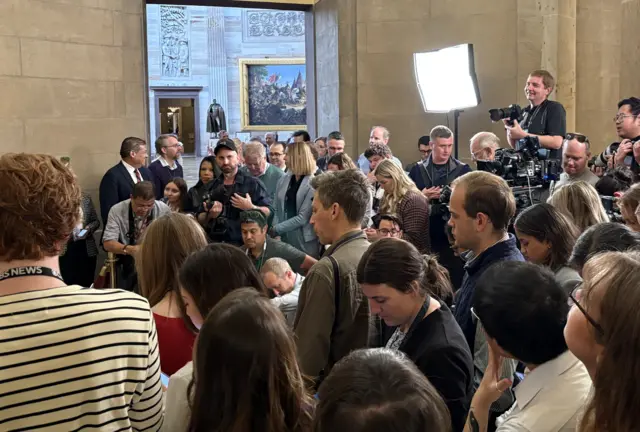 People waiting at the US Capitol