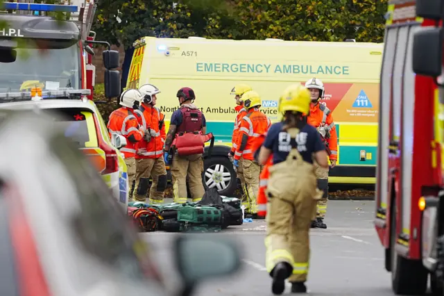 Emergency services at teh scene