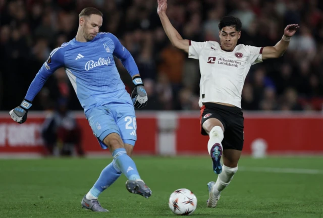 Nottingham Forest's Matz Sels in action