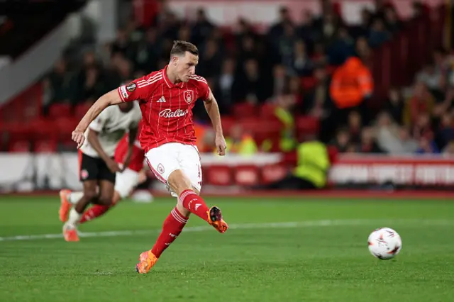 Chris Wood of Nottingham Forest scores