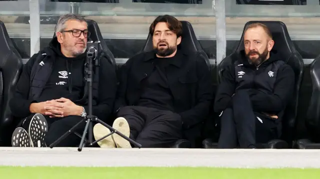 Rangers Head Coach Russell Martin and Assistant Matt Gill during a UEFA Europa League 2025/26 League Phase MD2 match between Sturm Graz and Rangers at the Stadion Graz Liebenau