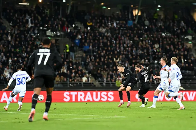 Tomi Horvat of Sturm Graz scores his team's first goal