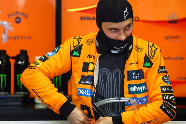Oscar Piastri wears a cooling vest under his McLaren race suit