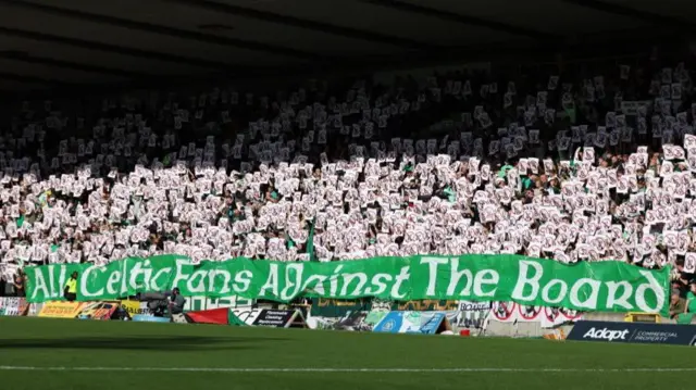 Celtic fans protest at Firhill