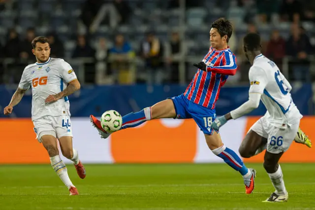 Daichi Kamada and Aliou Thiare in action