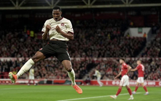 Ousmane Diao celebrates
