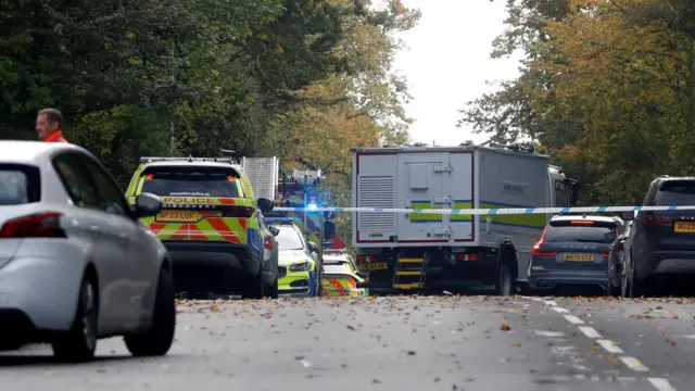 A bomb disposal unit at the scene