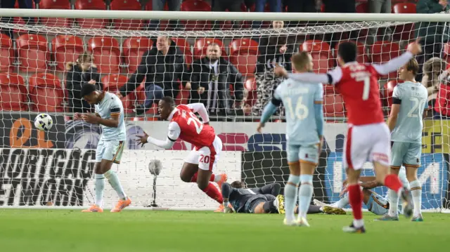 Martin Sherif scores from close range