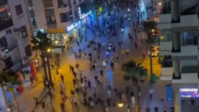 Screengrab from a video showing demonstrators in Tangier