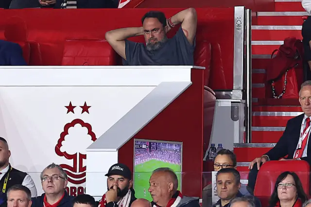Evangelos Marinakis owner of Nottingham Forest reacts