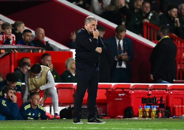 Ange Postecoglou, Manager of Nottingham Forest, looks dejected