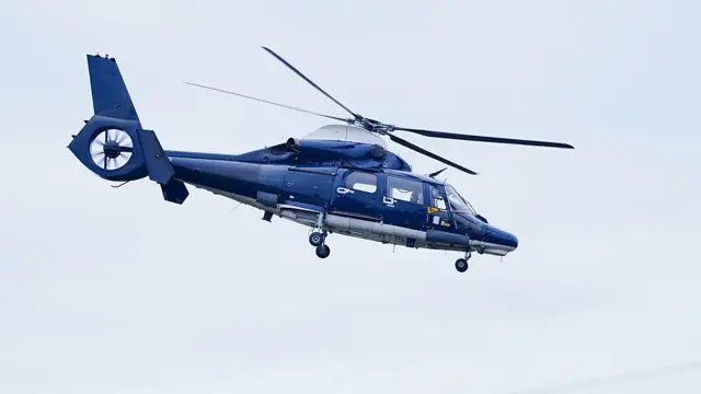 The SAS "Blue Thunder" helicopter in the air