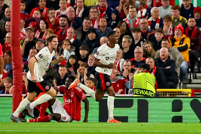 Ousmane Diao of FC Midtjylland celebrates