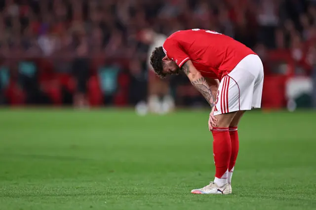 Neco Williams of Nottingham Forest reacts