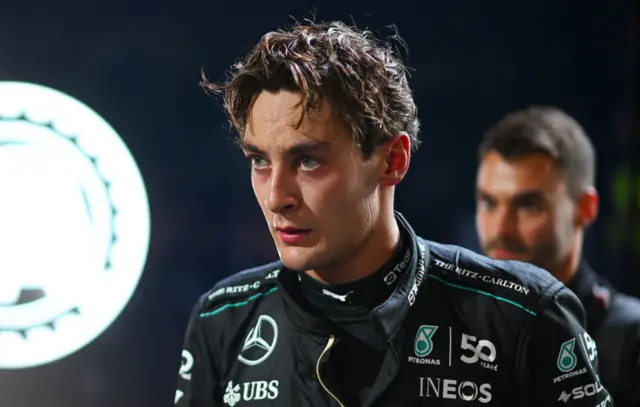 George Russell looking hot after the Singapore Grand Prix in 2024