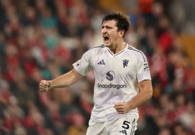 Harry Maguire celebrates