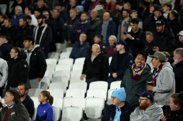 Empty seats in the stands before the Premier League match at the London Stadium, London.