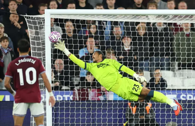 West Ham United's Alphonse Areola in action