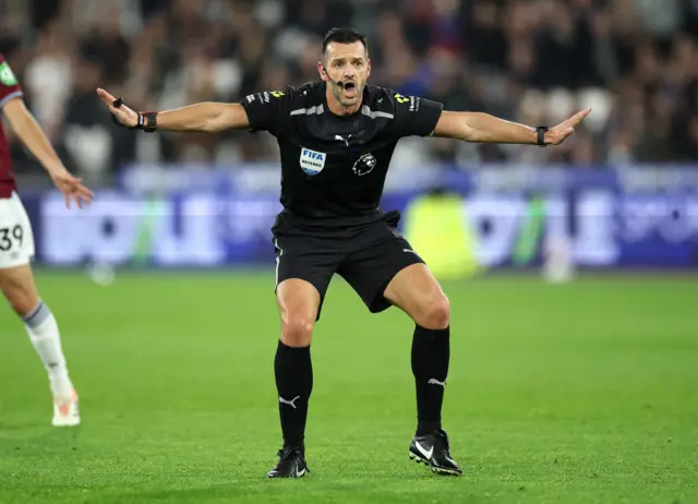 Referee Andrew Madley during the match