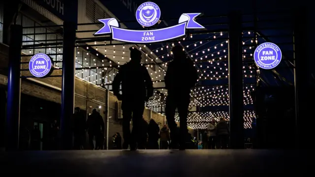 Portsmouth fans arrive