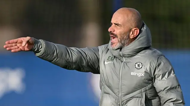 Enzo Maresca leads training at Cobham before Ajax fixture