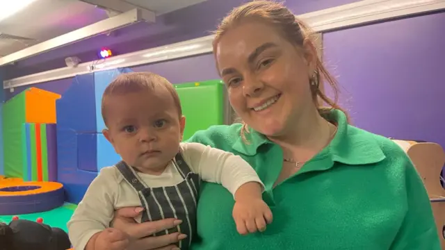 Amy Bamford and baby Elias