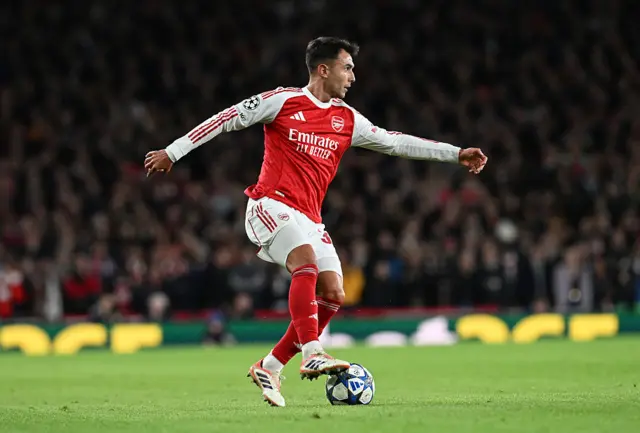 Martin Zubimendi playing for Arsenal