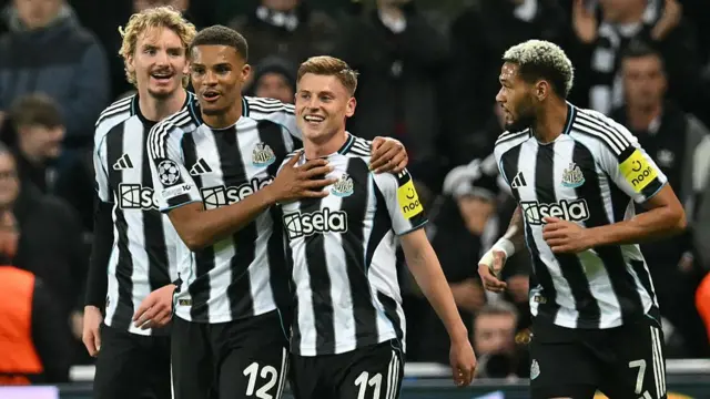 Harvey Barnes celerbates a goal for Newcastle