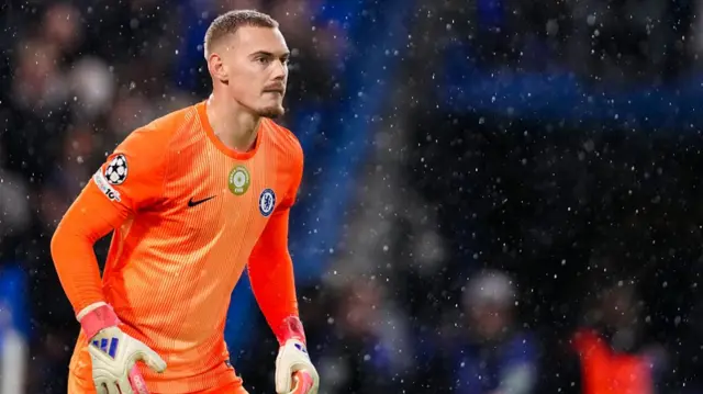 Filip Jorgensen playing for Chelsea